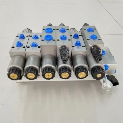 24V 6 Bank-Hydraulikventil-Manifold für Solenoidventil-Stahlblock